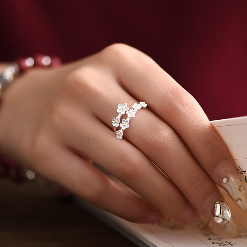 Pure White Plum Blossom Ring