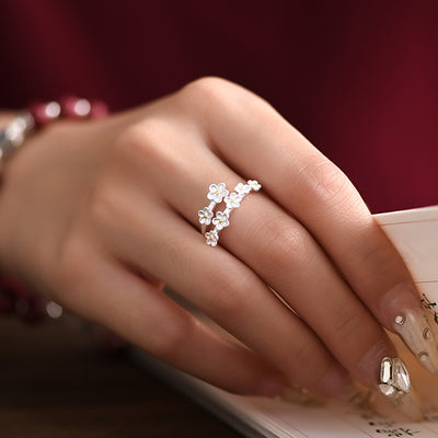 Pure White Plum Blossom Ring