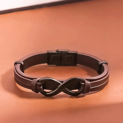 🎁 Diwrnod Olaf 70%--🔥 - Cofiwch Pwy Ydych Chi'n Frenin a Chreu’ch Coron yn Dda Infinity Leather Bracelet