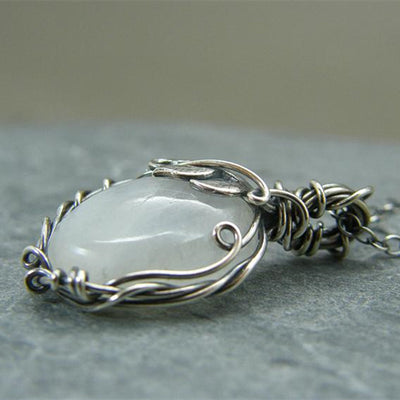 Retro Wrapped Moonstone Necklace