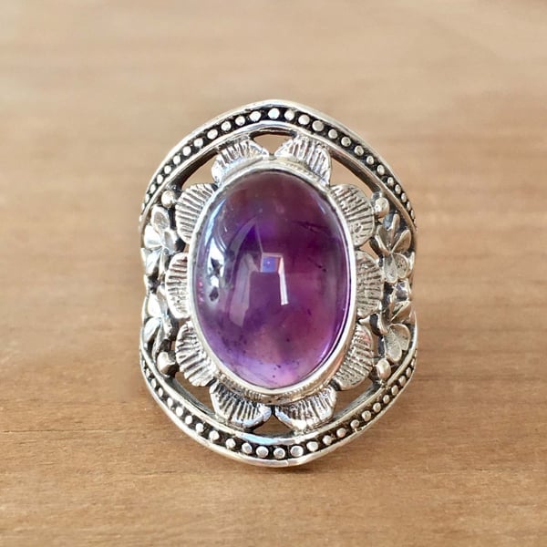 🔥Last Day 49% OFF🎁Purple Gemstone Flower Ring