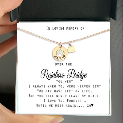 Personalized Rainbow Bridge Paw Necklace