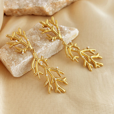 Women's Irregular Coral Shaped Earrings