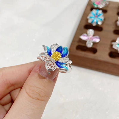Vintage Enamel Flower Ring