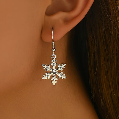 Christmas Elegant Snowflake Drop Dangle Earrings