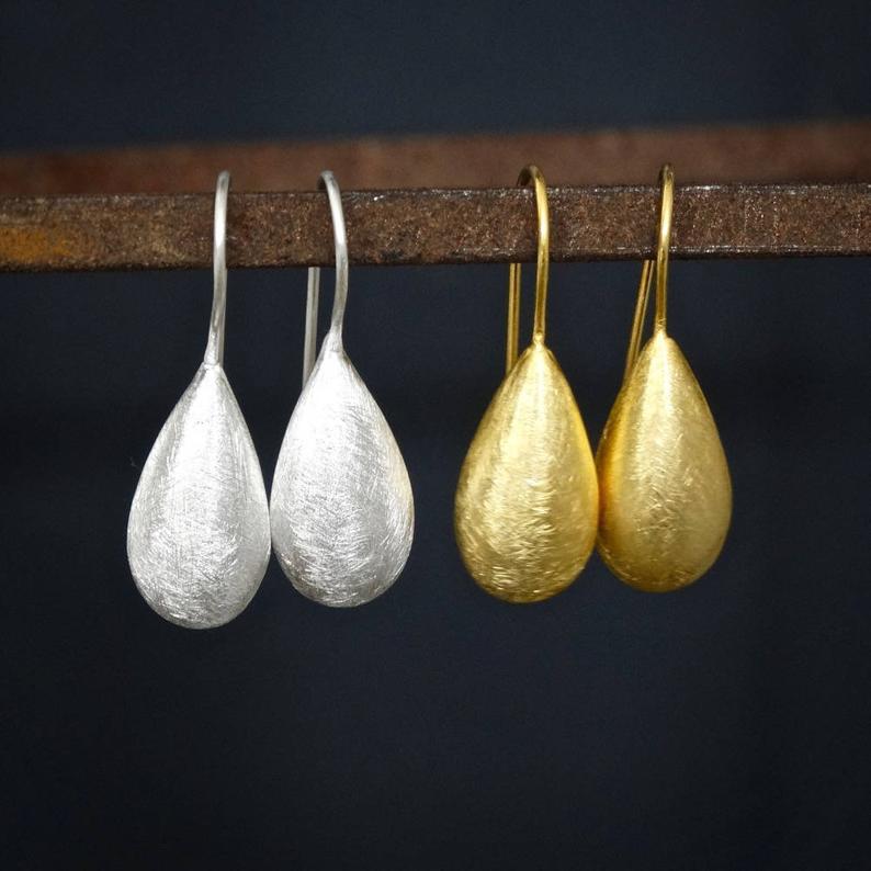 Water Droplet Shaped Wire Earrings