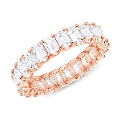 Moissanite Wedding Band Emerald Cut Ring Stacking Ring