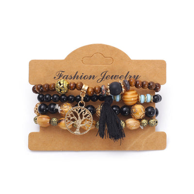 Multi-layer Wooden Bead Bead Bracelet