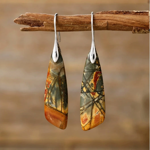 Bohemian Natural Stone Geometric Earrings