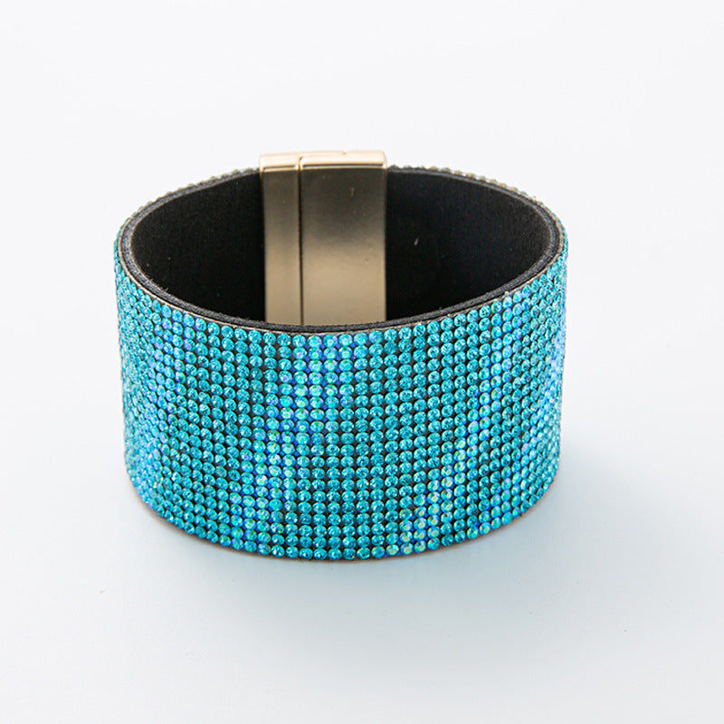 Crushed Stone Rice Bead Leather Bracelet