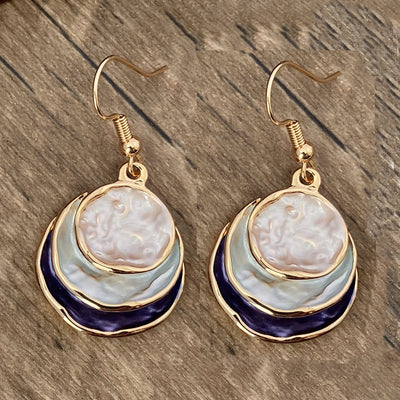 Bohemian Triple Circle Hollowed Out Three Dimensional Dangle Earrings