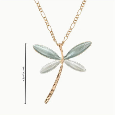Colorful Dragonfly Earnail Necklace Set