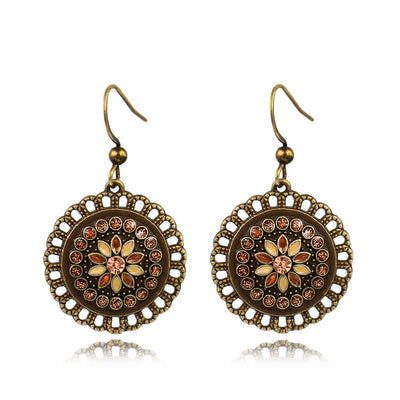 Hollow Flower Round Earrings