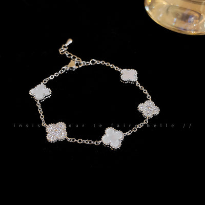 Zircon Flower  Pearl Bracelet