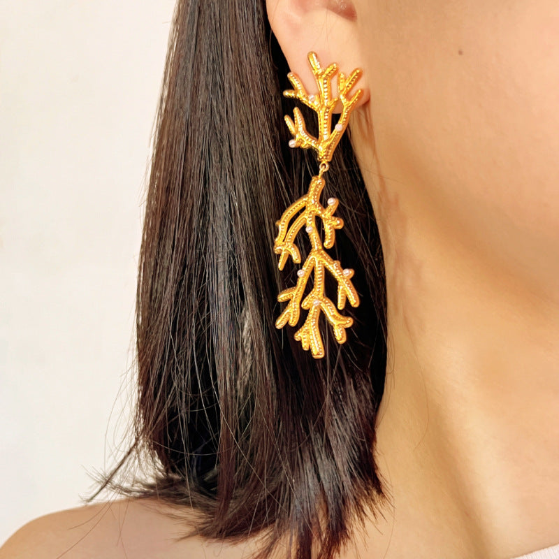 Women's Irregular Coral Shaped Earrings