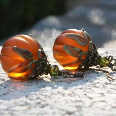 Retro Pumpkin Pendant Earrings