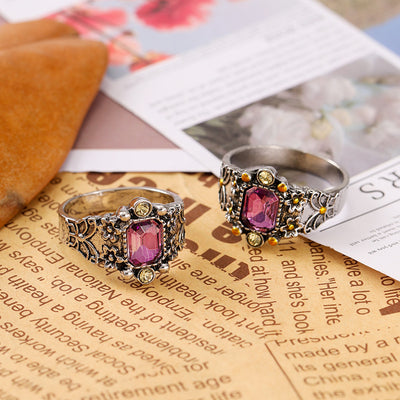 Vintage Inlaid Gemstone Ring