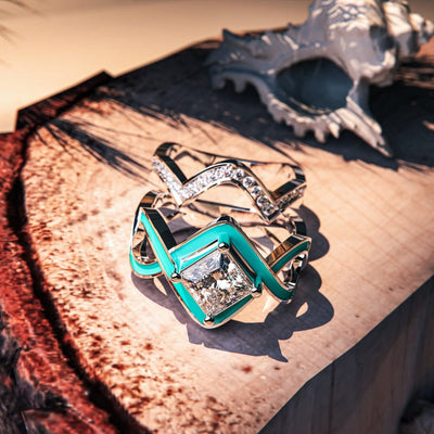 The Ocean Wave: 2-Piece Set Ring - S925 Sterling Silver