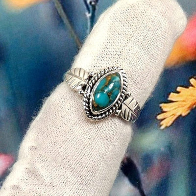 🔥Last Day 49% OFF🎁Vintage Turquoise Leaf Ring