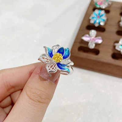 Vintage Enamel Flower Ring