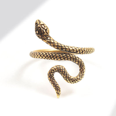 Retro Thai Silver Winding Snake Shaped Ring