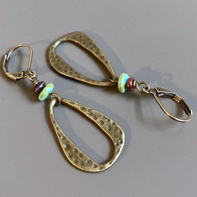 Boho Hoop Earrings -Brass Earrings