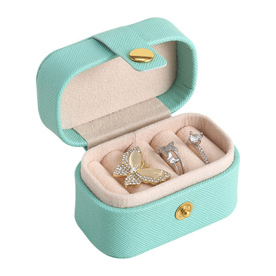 Leather Earring Ring Storage Box