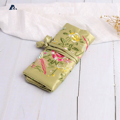 Handmade Embroidered Silk Jewelry Bag