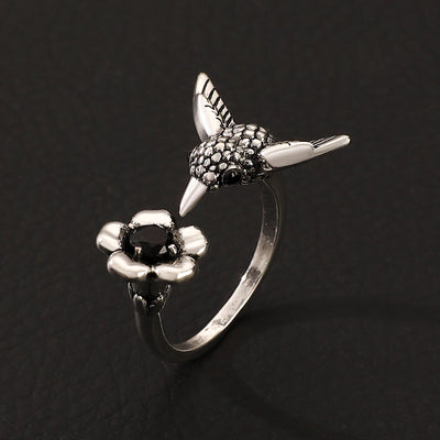 Smart Bird Flower Open Ring