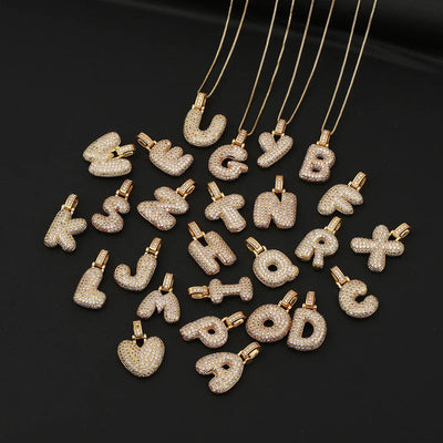 💓🎁2023-Christmas Hot Sale🎁Alphabet Crystal Pendant '18k Gold & Silver Plated'