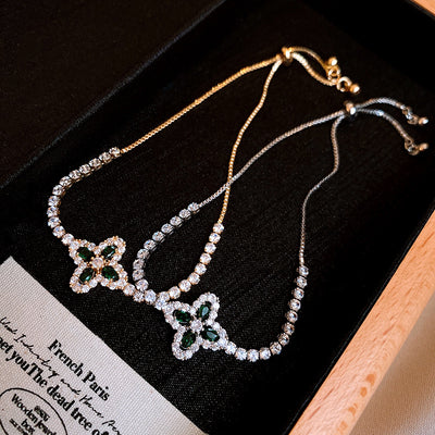 Zircon Flower Adjustable Bracelet