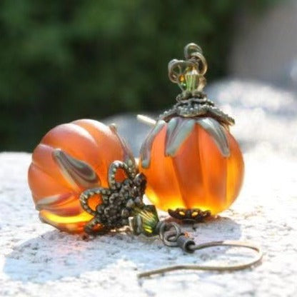 Retro Pumpkin Pendant Earrings