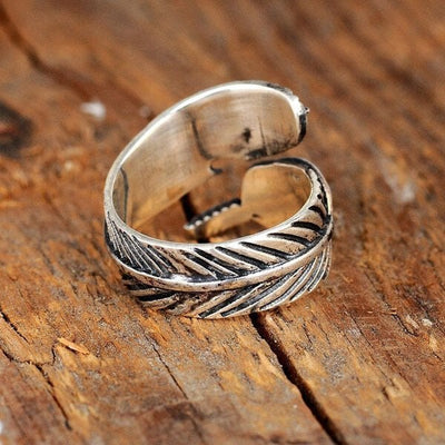 🔥🔥Last Day 49% OFF🎁Boho Feather Turquoise Adjustable Ring