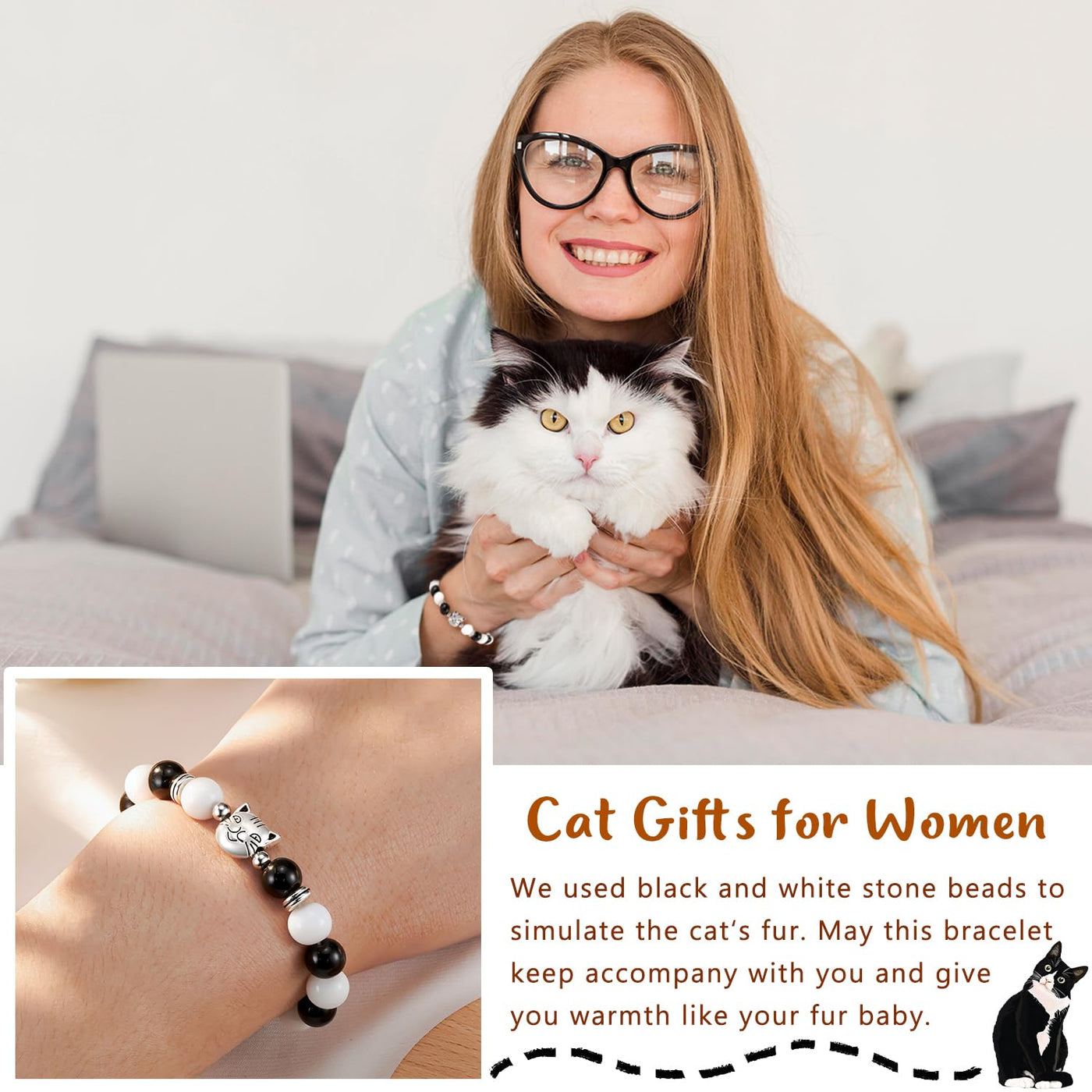 Nature Stone Bracelet Crazy Cat Lady Gifts