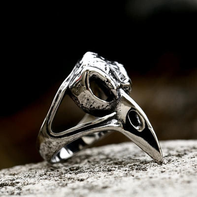 Viking Crow  Sterling Silver Ring