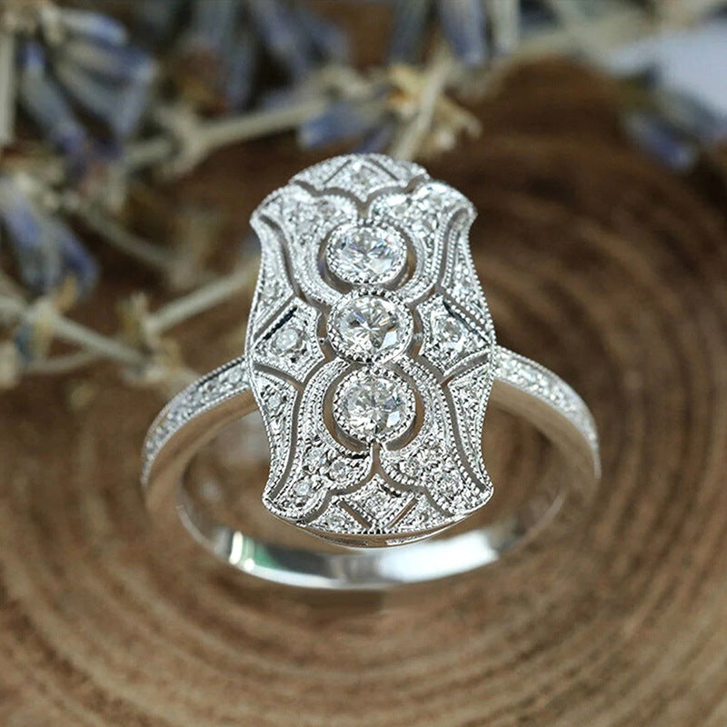 Retro Hollow Rectangular Ring