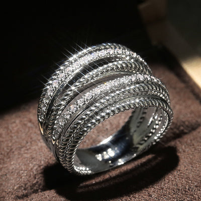 Creative Cross Zircon Ring