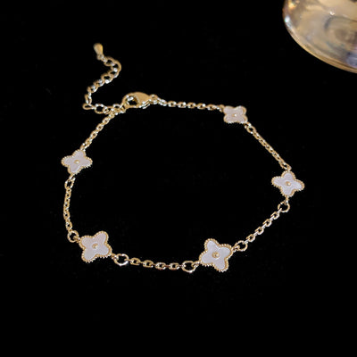 Zircon Flower  Pearl Bracelet
