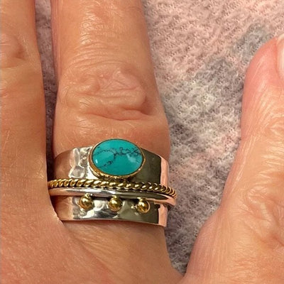 🔥Last Day 49% OFF🎁Turquoise Wide Band Ring