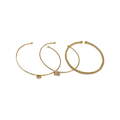 Gold  Zircon Open Bracelet