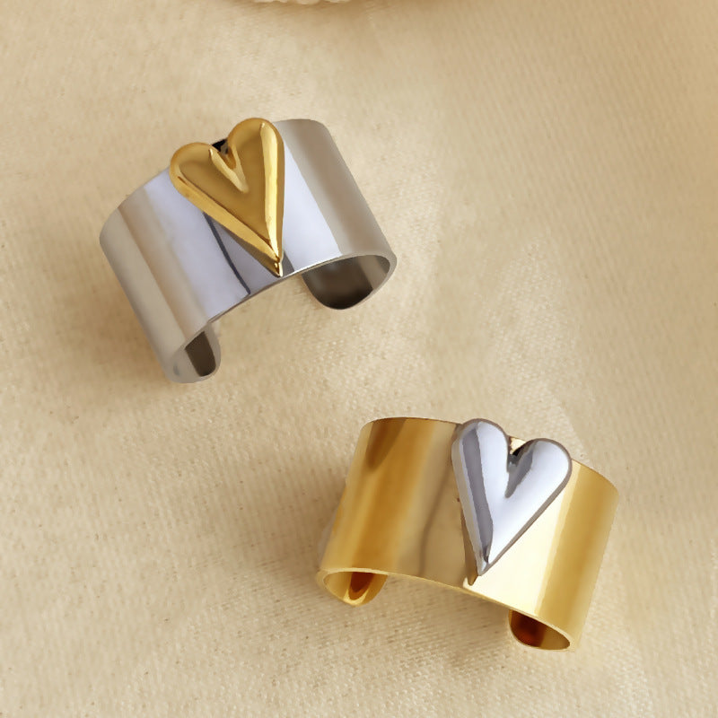 Retro Heart-shaped Open Ring
