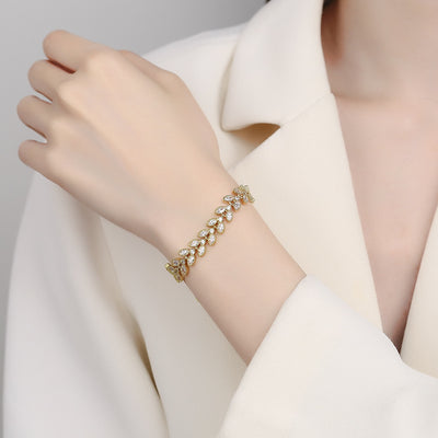 Full Diamond Zircon Wheat Ear Bracelet For Women