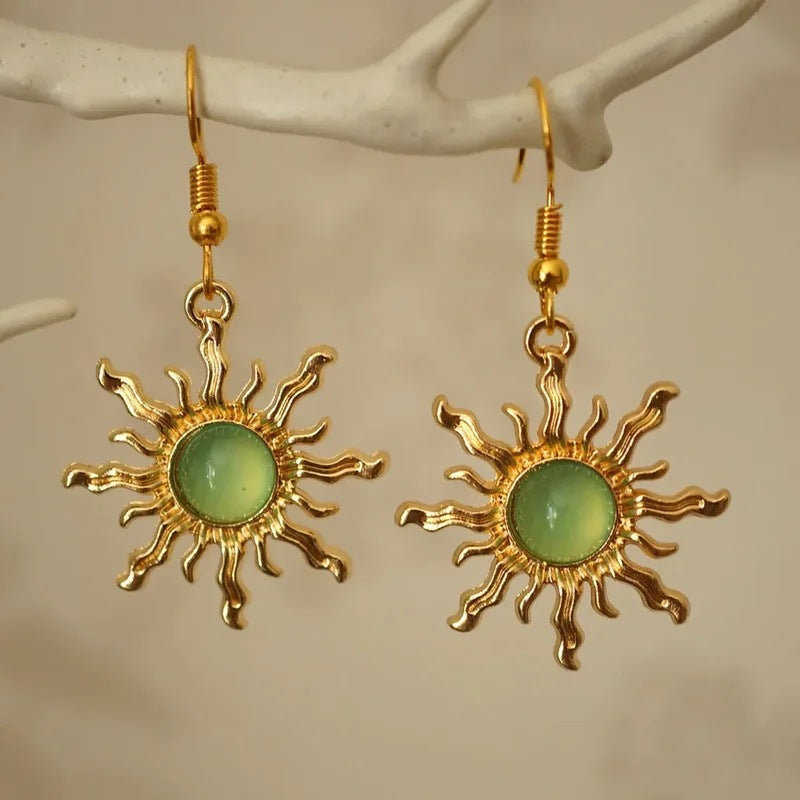 Gold Sunflower Sweet Earrings