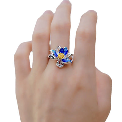 Vintage Enamel Flower Ring