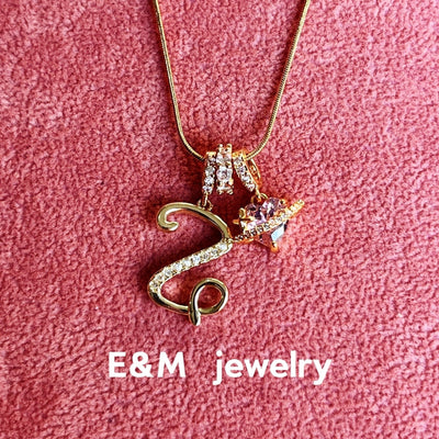 Personalized Custom 18K Gold Plated Alphabet Necklace, Artistic Design Name Necklace, Fashionable Exquisite Gift for Women and Girls