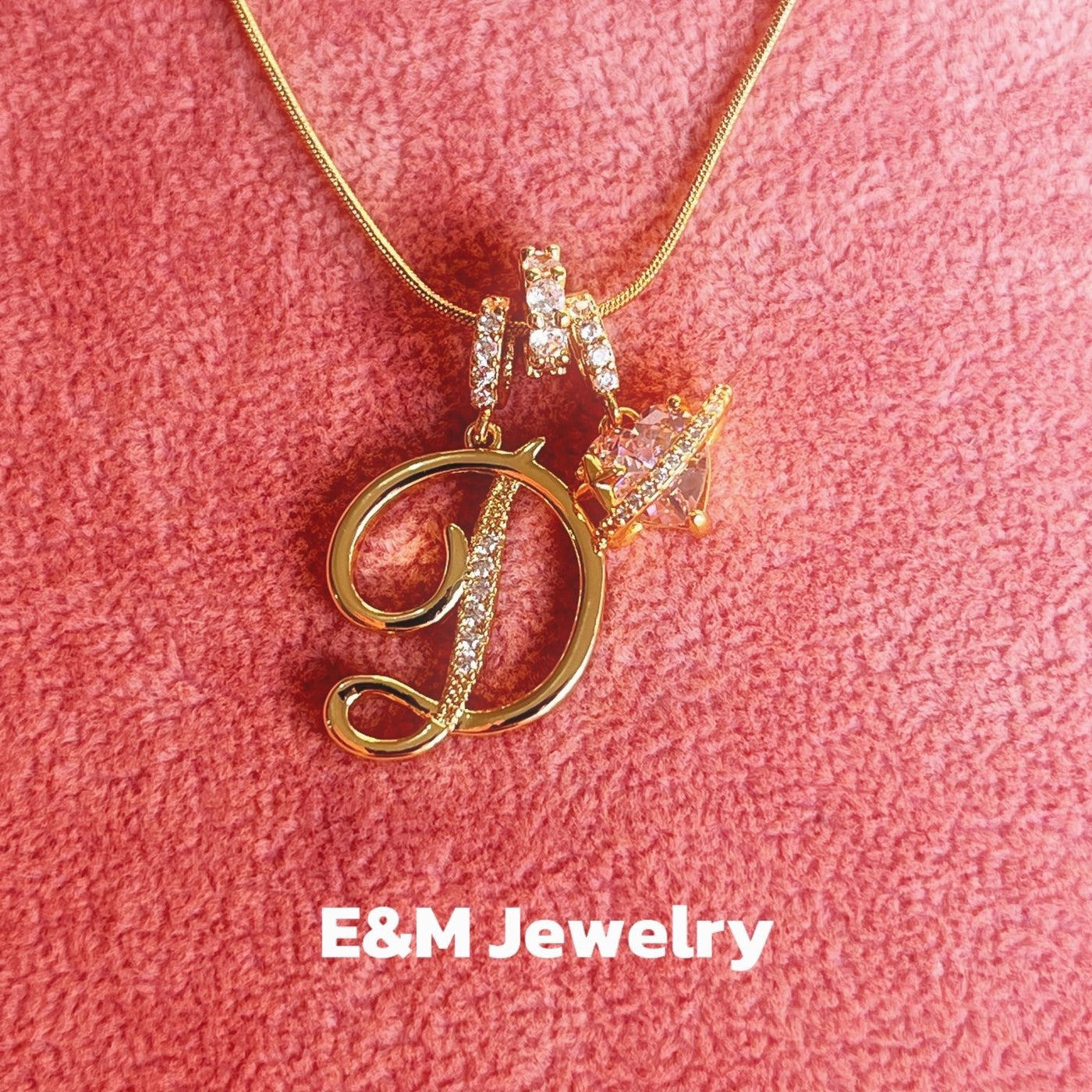 Personalized Custom 18K Gold Plated Alphabet Necklace, Artistic Design Name Necklace, Fashionable Exquisite Gift for Women and Girls