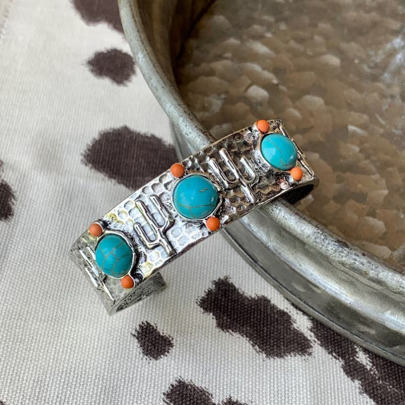 Cactus Turquoise Open Bracelet