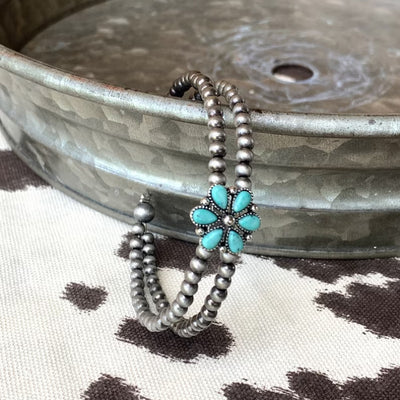 Natural Turquoise Open Bracelet