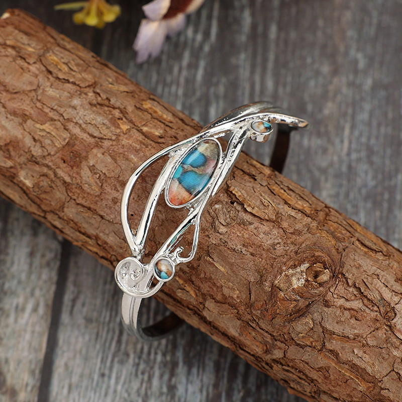 Drip Glue Alloy Open Bracelet