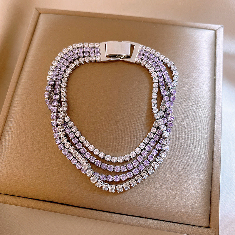 Purple Zircon Buckle Bracelet